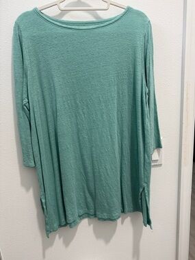 Eileen Fisher Seafoam Green Relaxed Boat-Neck Tunic